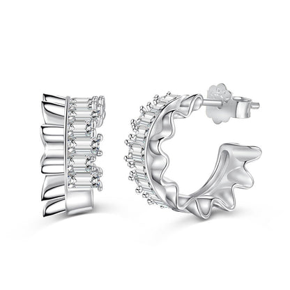 Zirconia Rectangular Earrings - jewelry - weilin.com