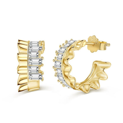 Zirconia Rectangular Earrings - jewelry - weilin.com